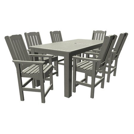 Highwood Usa Lehigh 7pc Rectangular Counter Height Outdoor Patio Furniture Dining Set 84 x 42 AD-ST7LH2CO5BA-CGE